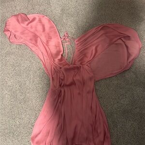 Elegant Pink Halter Dress